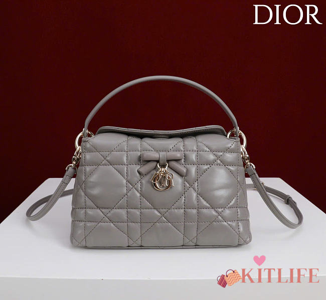 Kitlife Dior Adiorable Top Handle Mini Bag Gray 22.5x13x9cm - 1
