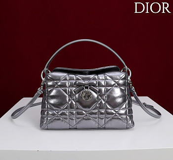 Kitlife Dior Adiorable Top Handle Mini Bag Silver Leather 22.5x13x9cm 