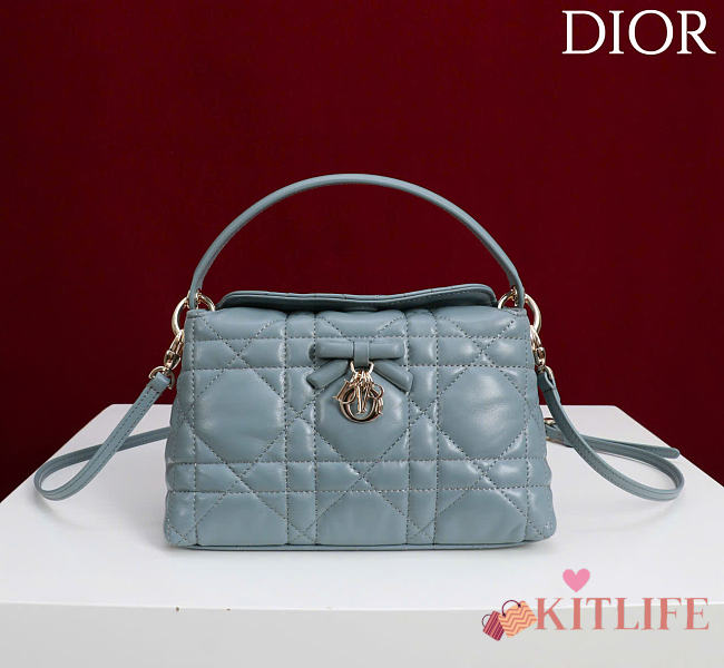 Kitlife Dior Adiorable Top Handle Mini Bag Blue 22.5x13x9cm  - 1