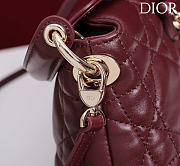 Kitlife Dior Adiorable Top Handle Mini Bag Burgundy 22.5x13x9cm - 5