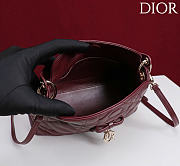 Kitlife Dior Adiorable Top Handle Mini Bag Burgundy 22.5x13x9cm - 3