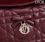 Kitlife Dior Adiorable Top Handle Mini Bag Burgundy 22.5x13x9cm - 4