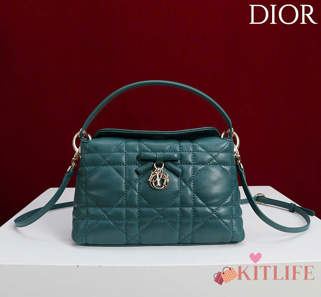 Kitlife Dior Adiorable Top Handle Mini Bag Green 22.5x13x9cm - 1