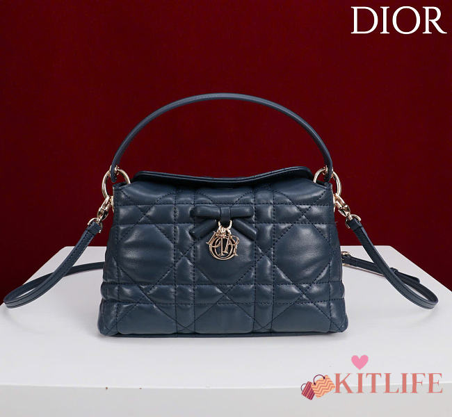 Kitlife Dior Adiorable Top Handle Mini Bag Dark Blue 22.5x13x9cm  - 1