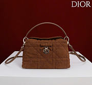 Kitlife Dior Adiorable Top Handle Mini Bag Brown Suede 22.5x13x9cm  - 1