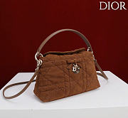 Kitlife Dior Adiorable Top Handle Mini Bag Brown Suede 22.5x13x9cm  - 4