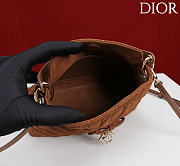 Kitlife Dior Adiorable Top Handle Mini Bag Brown Suede 22.5x13x9cm  - 3