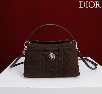 Kitlife Dior Adiorable Top Handle Mini Bag Dark Brown 22.5x13x9cm