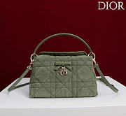 Kitlife Dior Adiorable Top Handle Mini Bag Green Suede 22.5x13x9cm  - 1