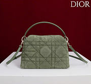 Kitlife Dior Adiorable Top Handle Mini Bag Green Suede 22.5x13x9cm  - 4