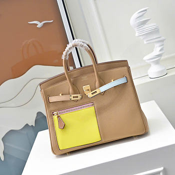 Kitlife Hermes Swift Colormatic Birkin Bag Beige & Multicolor In 25 / 30 cm