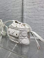 Kitlife Dior Caro Mini Bucket Bag White 20x22x5.5cm - 6