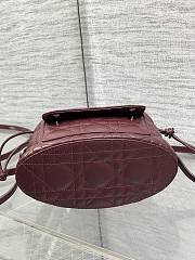 Kitlife Dior Caro Mini Bucket Bag Burgundy 20x22x5.5cm  - 4