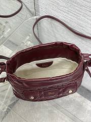 Kitlife Dior Caro Mini Bucket Bag Burgundy 20x22x5.5cm  - 6