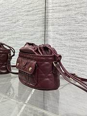 Kitlife Dior Caro Mini Bucket Bag Burgundy 20x22x5.5cm  - 5