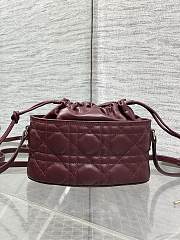 Kitlife Dior Caro Mini Bucket Bag Burgundy 20x22x5.5cm  - 2