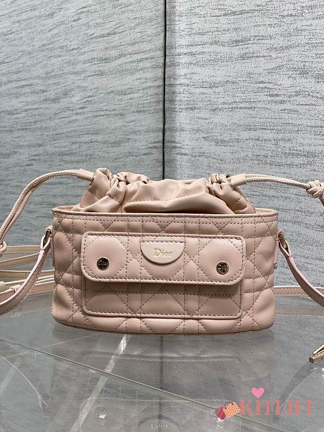 Kitlife Dior Caro Mini Bucket Bag Pink 20x22x5.5cm  - 1