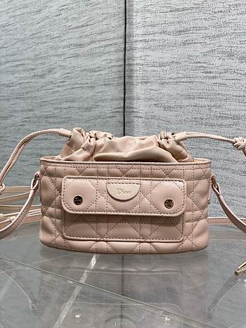 Kitlife Dior Caro Mini Bucket Bag Pink 20x22x5.5cm 
