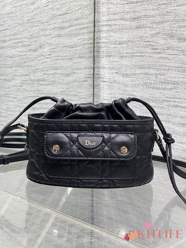 Kitlife Dior Caro Mini Bucket Bag Black 20x22x5.5cm  - 1