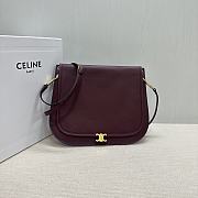 Kitlife Celine Soft Triomphe Besace Bag In Burgundy Lambskin 32x2x26cm  - 1