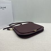 Kitlife Celine Soft Triomphe Besace Bag In Burgundy Lambskin 32x2x26cm  - 6