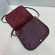Kitlife Celine Soft Triomphe Besace Bag In Burgundy Lambskin 32x2x26cm  - 5