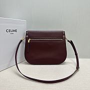 Kitlife Celine Soft Triomphe Besace Bag In Burgundy Lambskin 32x2x26cm  - 4