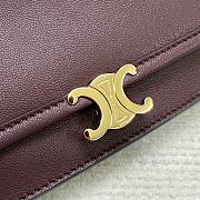 Kitlife Celine Soft Triomphe Besace Bag In Burgundy Lambskin 32x2x26cm  - 3