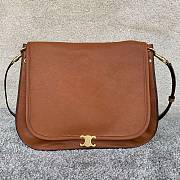 Kitlife Celine Soft Triomphe Besace Bag In Brown Lambskin 32x2x26cm  - 1