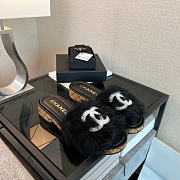 Kitlife Chanel 26A Fur Slides Black - 1