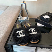 Kitlife Chanel 26A Fur Slides Black - 2