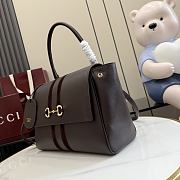 Kitife Gucci Paparazzo Medium Top Handle Bag  Dark Grey Soft Leather ‎875018 32x24x17cm  - 6