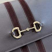 Kitife Gucci Paparazzo Medium Top Handle Bag  Dark Grey Soft Leather ‎875018 32x24x17cm  - 3