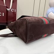 Kitife Gucci Paparazzo Medium Top Handle Bag Dark Brown Suede ‎875018 32x24x17cm  - 6