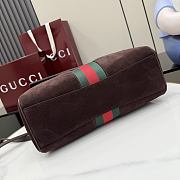 Kitife Gucci Paparazzo Medium Top Handle Bag Dark Brown Suede ‎875018 32x24x17cm  - 3