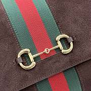 Kitife Gucci Paparazzo Medium Top Handle Bag Dark Brown Suede ‎875018 32x24x17cm  - 5