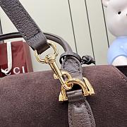 Kitife Gucci Paparazzo Large Top Handle Bag Dark Brown Suede ‎875019 37x29x13cm  - 6
