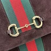 Kitife Gucci Paparazzo Large Top Handle Bag Dark Brown Suede ‎875019 37x29x13cm  - 2