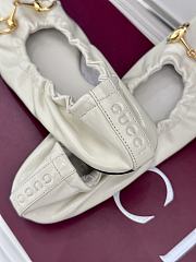 Kitlife Gucci Women's Prima Ballet Flat Shoes White - 6