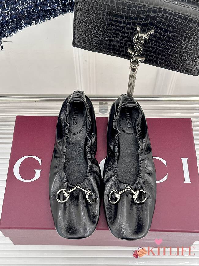 Kitlife Gucci Women's Prima Ballet Flat Shoes Black - 1