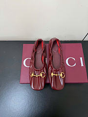 Kitlife Gucci Women's Prima Ballet Flat Shoes Burgundy - 1