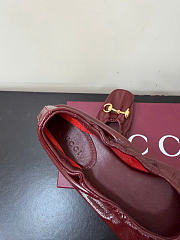 Kitlife Gucci Women's Prima Ballet Flat Shoes Burgundy - 6