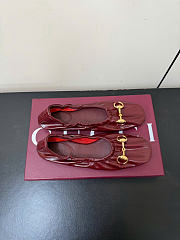 Kitlife Gucci Women's Prima Ballet Flat Shoes Burgundy - 2