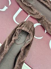 Kitlife Gucci Women's Prima Ballet Flat Shoes Dark Brown Suede - 2