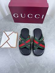 Kitlife Gucci Men Web Sandals with Interlocking GG Green & Red - 1