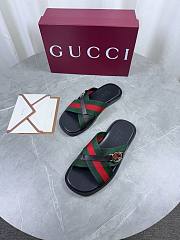 Kitlife Gucci Men Web Sandals with Interlocking GG Green & Red - 6