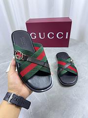Kitlife Gucci Men Web Sandals with Interlocking GG Green & Red - 5
