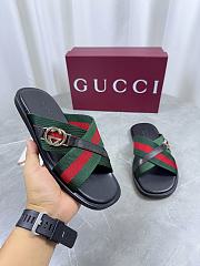 Kitlife Gucci Men Web Sandals with Interlocking GG Green & Red - 4