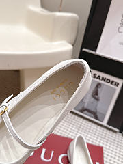 Kitlife Gucci Calf Leather Ballet Flat Shoes White - 4
