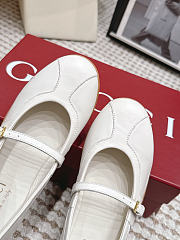 Kitlife Gucci Calf Leather Ballet Flat Shoes White - 6